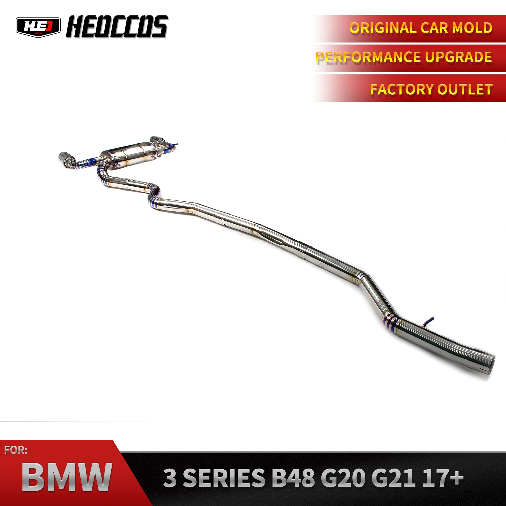 

HEO Exhaust Catback for BMW 325i 330i 320i 318i G20 G28 F30 2019-2022 Car Exhaust Pipe Muffler with Double valve Improve perform