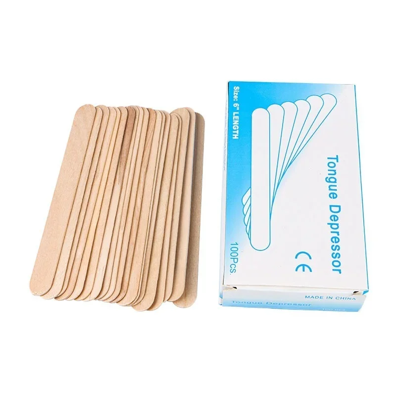 100pcs/ Beeswax Shaving Stick Wooden Removal Sticks Wax Waxing Disposable Sticks Beauty Toiletry Kits Wood Apply Wax Rod