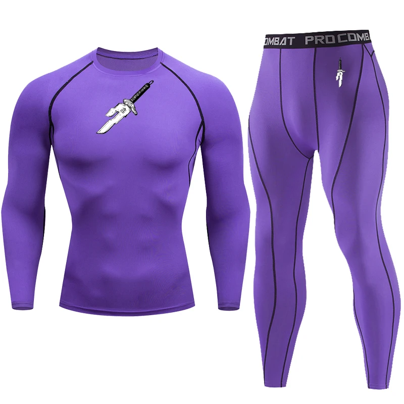 Conjunto de exercício de compressão de roupas esportivas masculinas secagem rápida conjunto de corrida exercício jogging treinamento ginásio conjunto de exercício de fitness