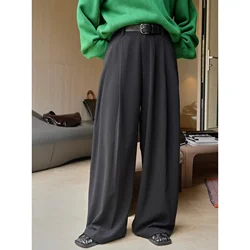 High Waist  Wide Legs Suit Pant Purple Black Wide Leg Office Pant for Women