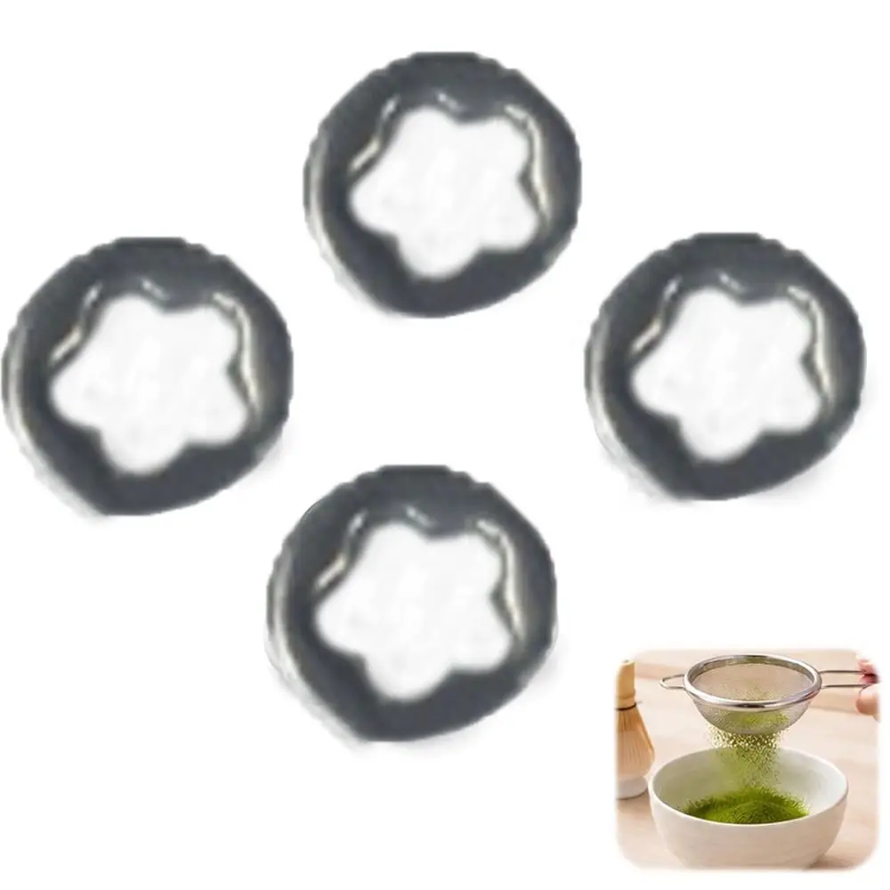3PCs or 4PCs Stainless Steel Matcha Sifter Food-Safe Material Rolling Beads Stainless Steel Sieve Fine Mesh Flower Shape