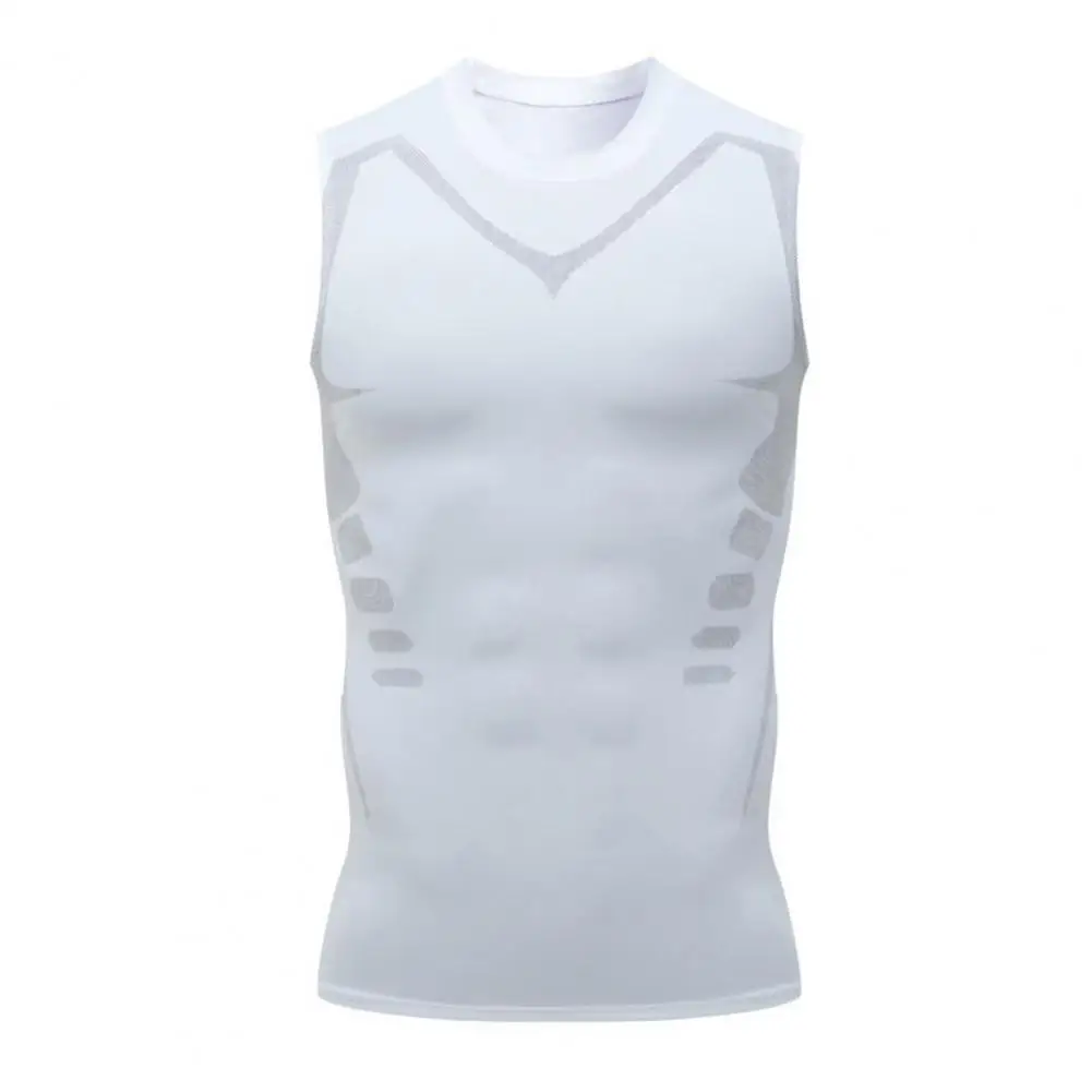 Camiseta moldeadora de cuerpo para hombre, chaleco deportivo ajustado de alta elasticidad para gimnasio, correr, baloncesto, camiseta sin mangas de compresión de secado rápido