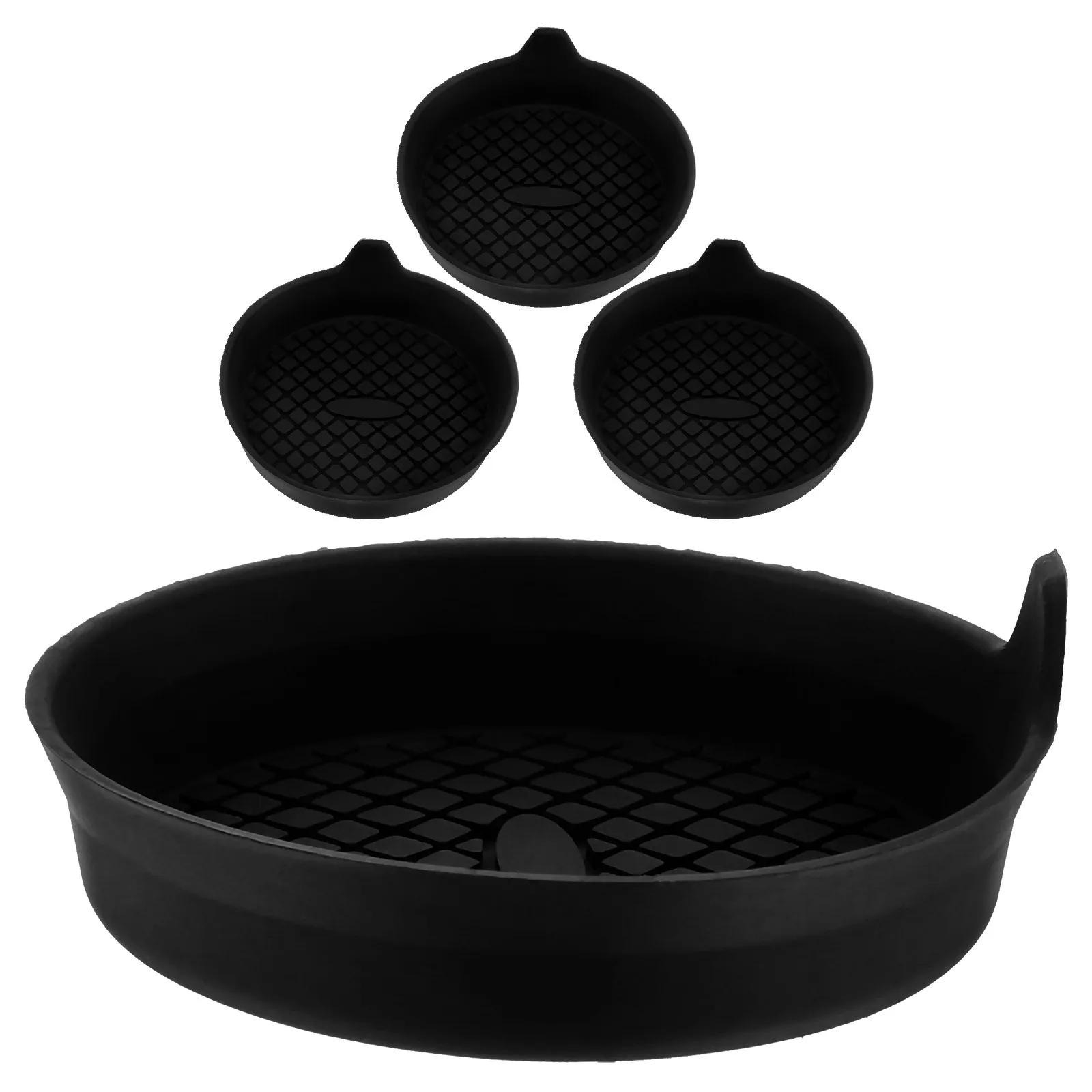 

4Pcs Car Cup Holder Coaster Non-Slip Surface Cup Mat for Cars Trucks Homes Offices Easy Clean Long-Lasting Black Car Interior