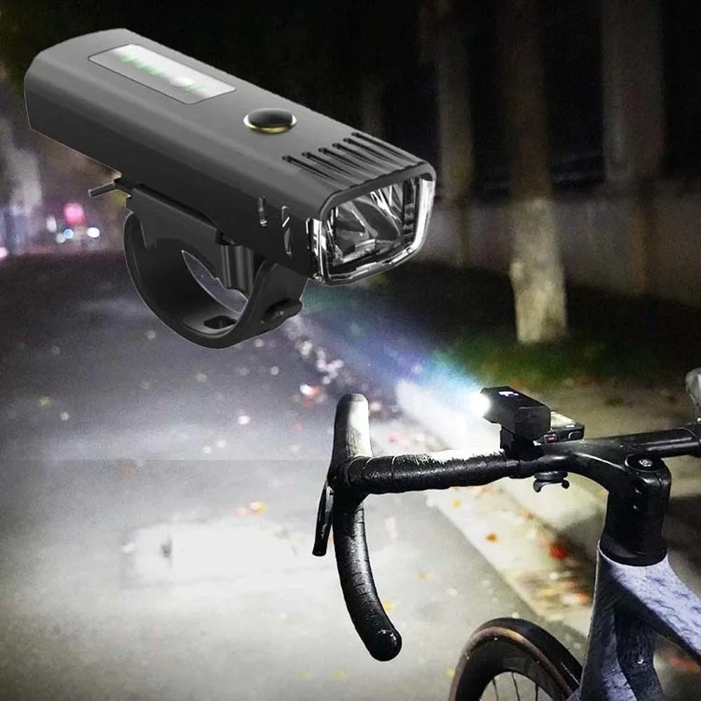 

USB Rechargeable Bike Headlight Intelligent Light Sensing Easy To Install Front Bicycle Lights Not Dazzling Anti-splash Water