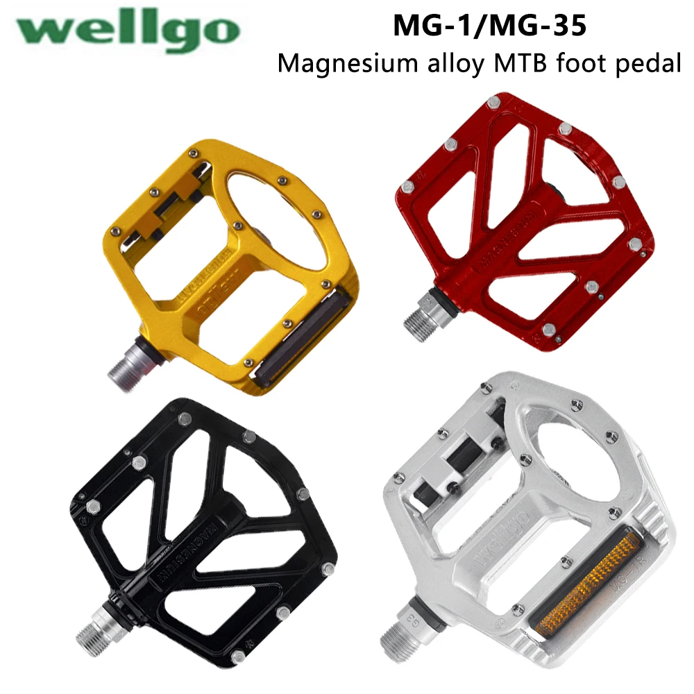 

WELLGO MG-1 MG35 Mountain Bike Pedals Lightweight Magnesium Alloy Peilin Bearing Pedal Ultra light MTB Bearing Pedal