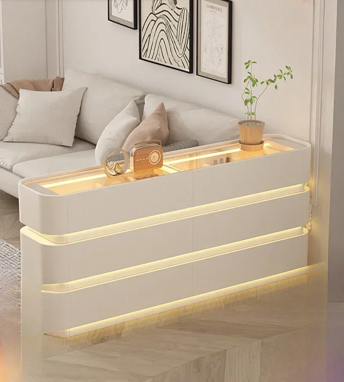 

Modern simple small apartment, living room partition cabinet is facing the door, entrance, locker, decorative cabinet
