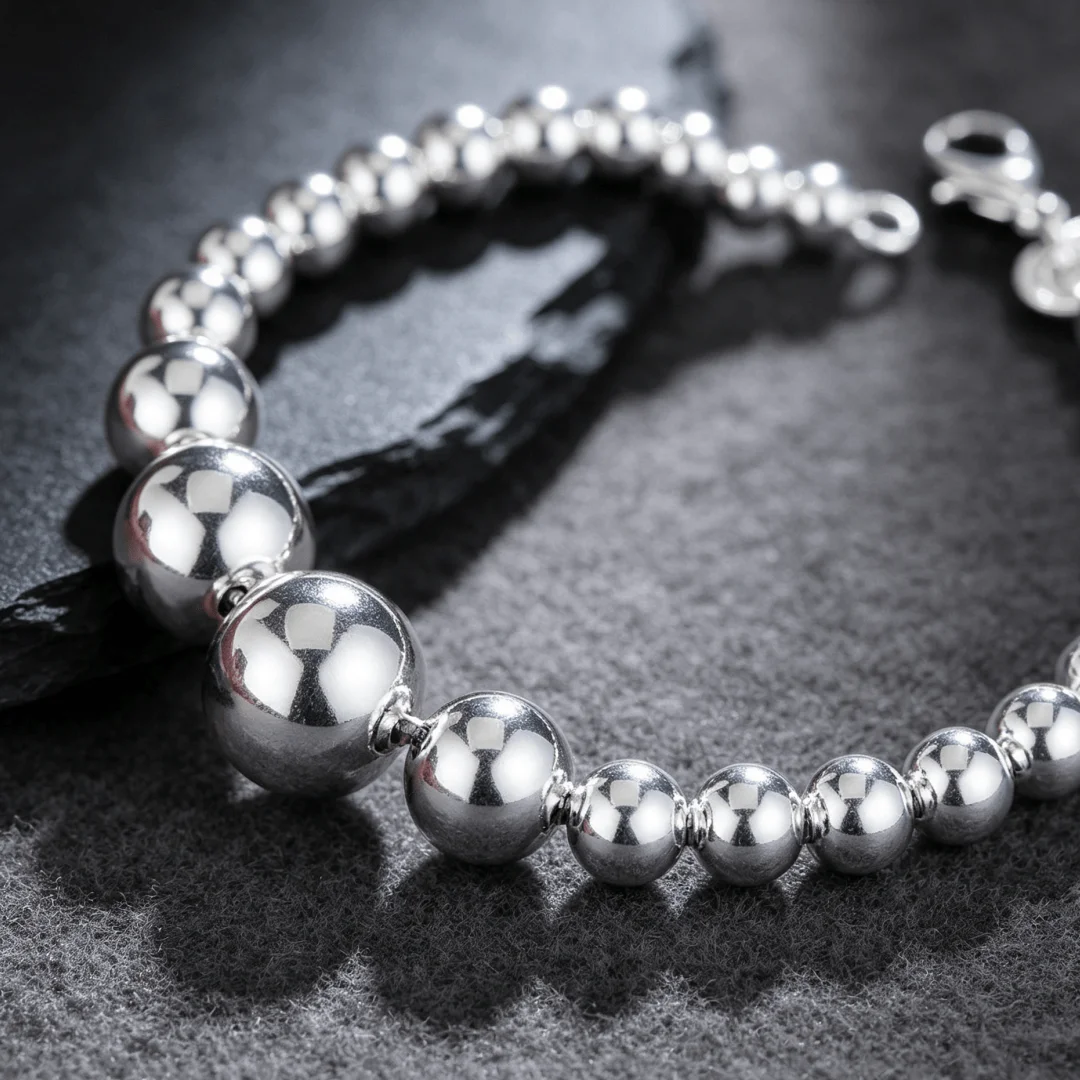Factory price 925 Sterling Silver Charms Matte Bead BraceletS chain for Women men fashion party wedding jewelry Birthday gifts