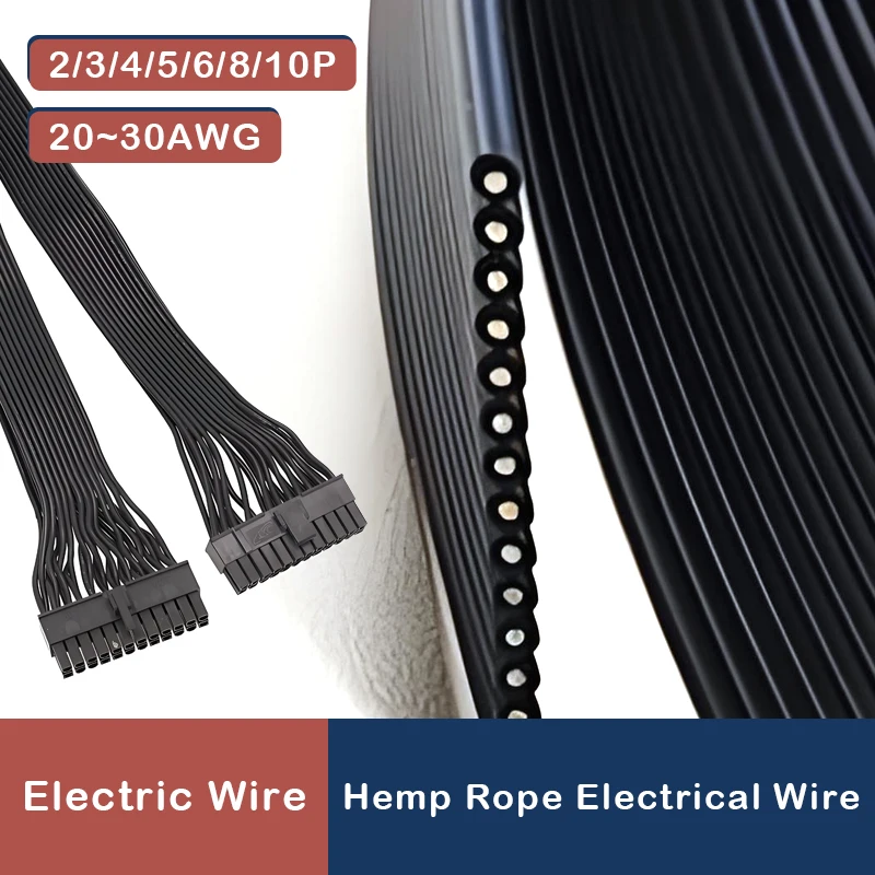 Silicone Parallel Wire 30 28 26 24 22 20AWG 2P 3P 4P 6P 8P 10P Multi-core Soft High Temperature Tinned Copper Cable 1/5/10/50M