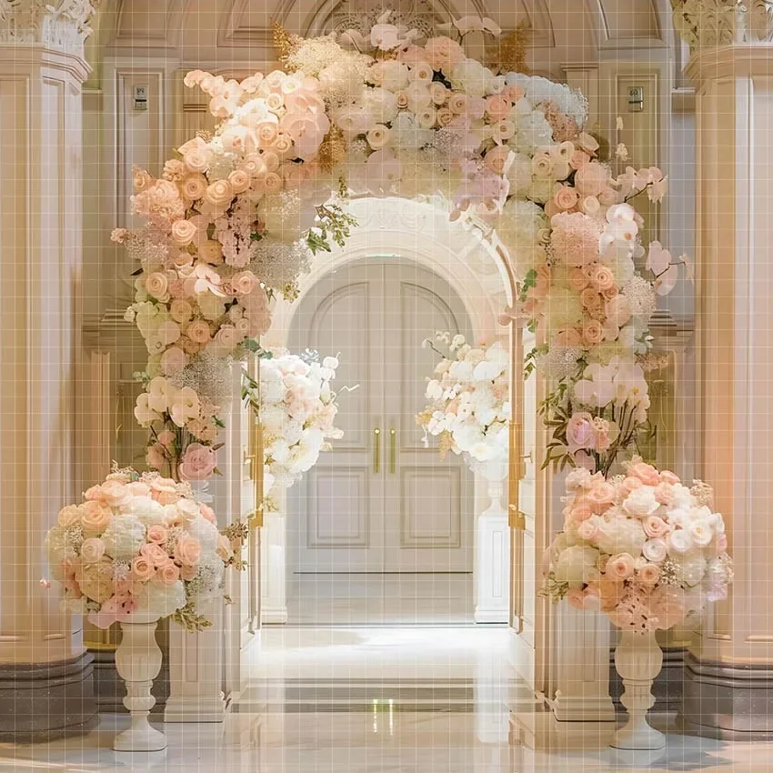 Mehofond Photography Background Luxury Floral Palace Door Adult Birthday Wedding Maternity Portrait Decor Backdrop Photo Studio