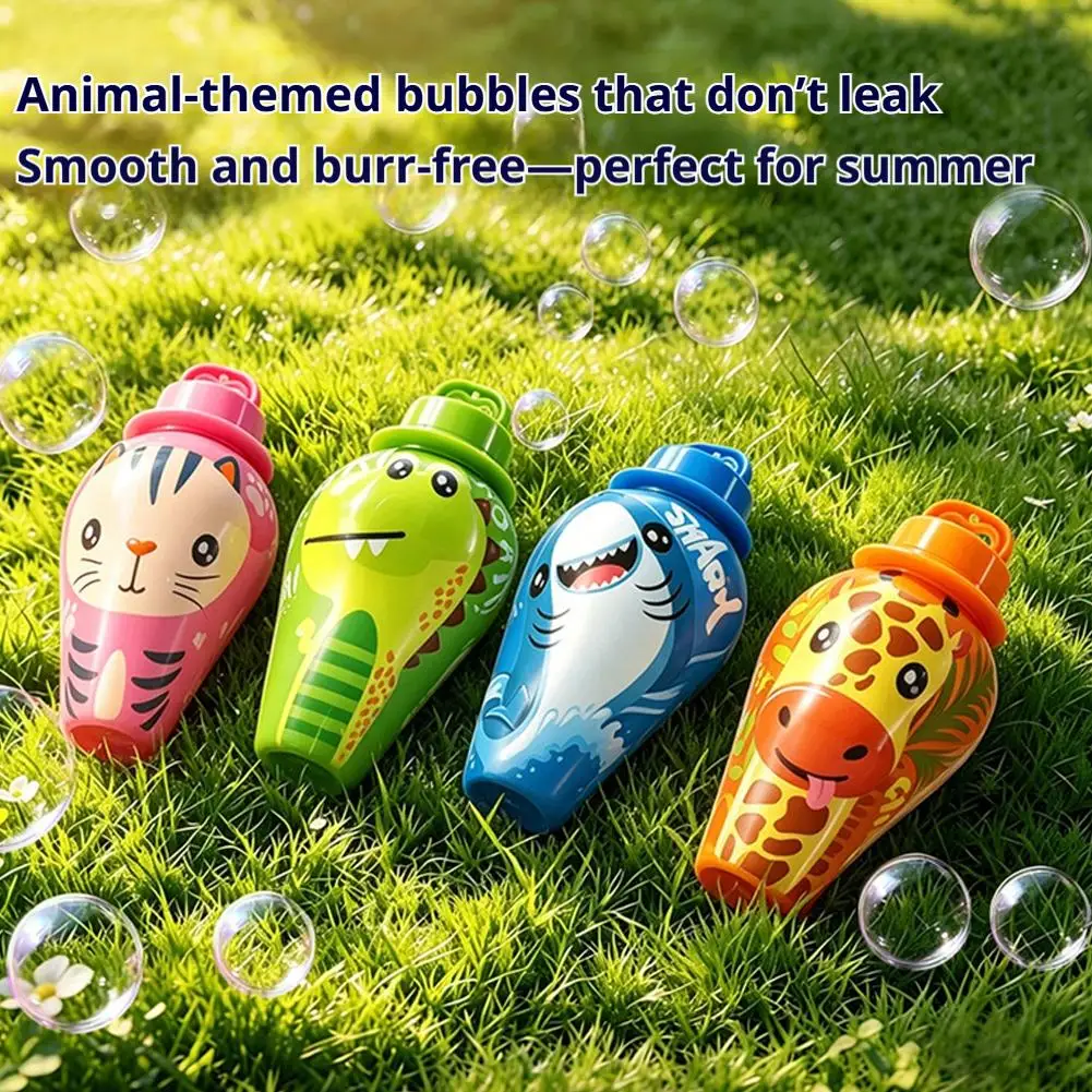Bubble Cup Cartoon Style Anti Spill Bubble Bottle Upside Down No Leak Refillable Bubble Stick Portable Outdoor Toy For Kids Play