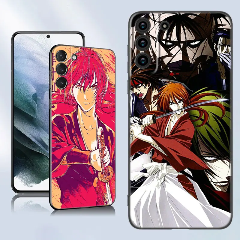 Rurouni Kenshin Anime Black Silicone Phone Case For Samsung Galaxy S23 S21 S20 FE S24 S22 Ultra S10E S10 S9 S8 Plus