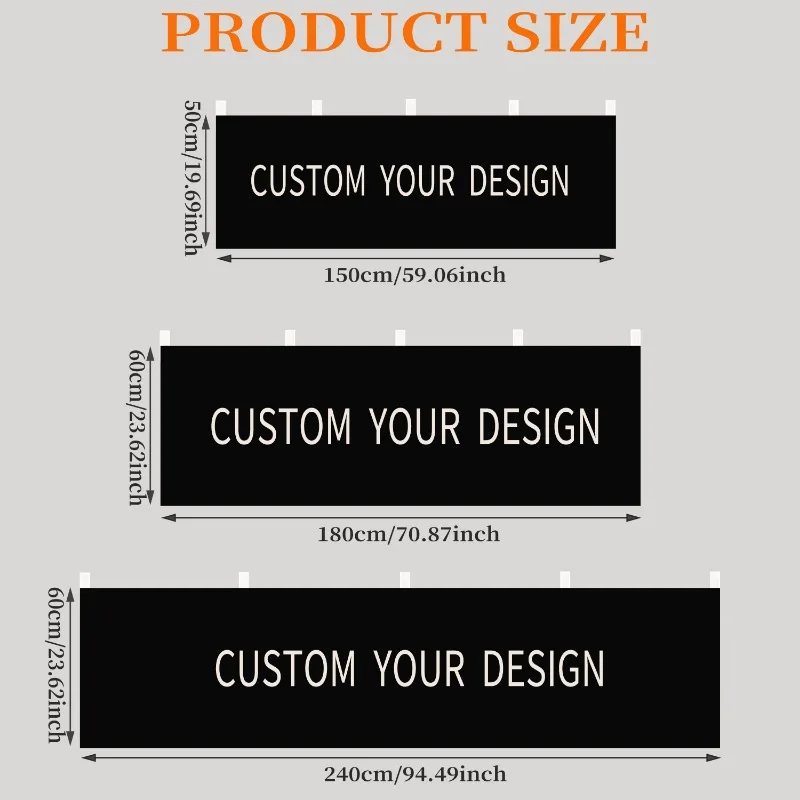 1pc Custom Horizontal Noren Warm Curtain Flag Banners, Single-sided for Indoor and Outdoor Use, Commercial Advertising Decor