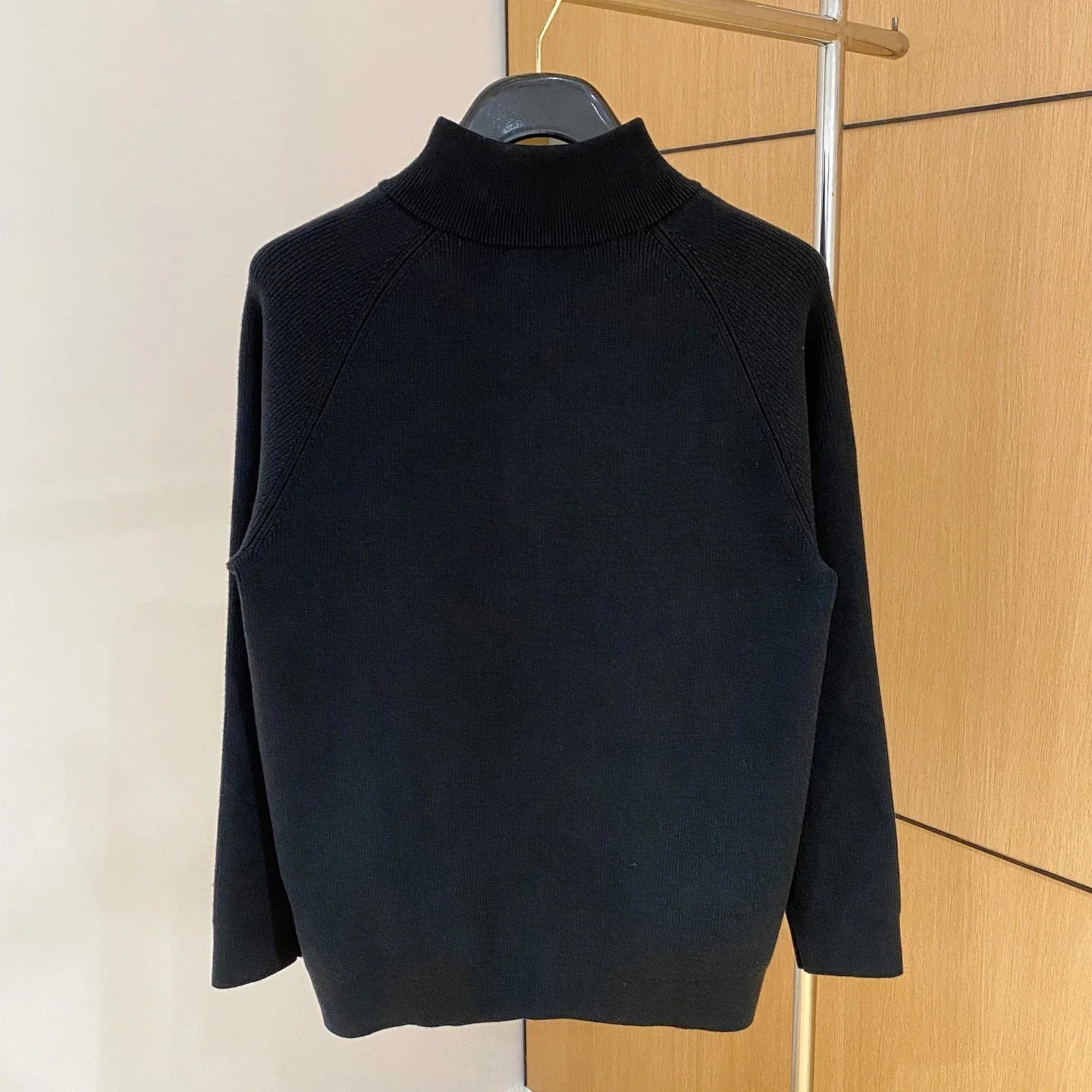 BC simple and versatile solid color men's long-sleeved zipper stand-up neck knitted sweater