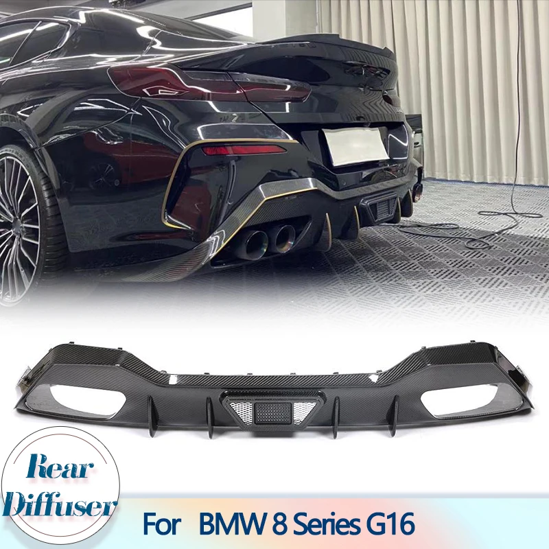 

Car Rear Bumper Diffuser Lip Spoiler for BMW 8 Series G16 M Sport 4 Door 2018-2022 Dry Carbon Rear Bumper Diffuser Lip Apron