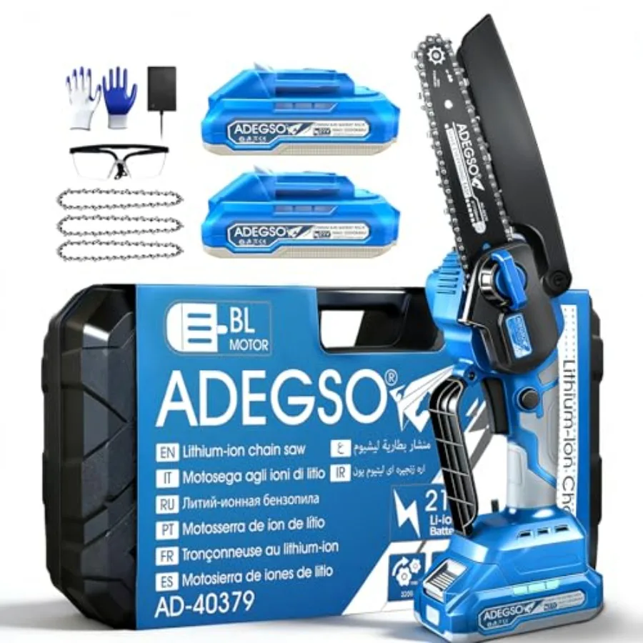 

Мини-бензопила беспроводная 6-дюймовая портативная электрическая с замком безопасности/на аккумуляторе, ручная маленькая цепная пила