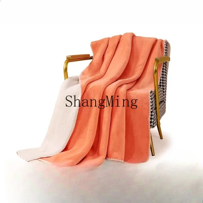 ZYY household bed blanket thickened autumn and winter office nap coral fleece sofa blanket quilt