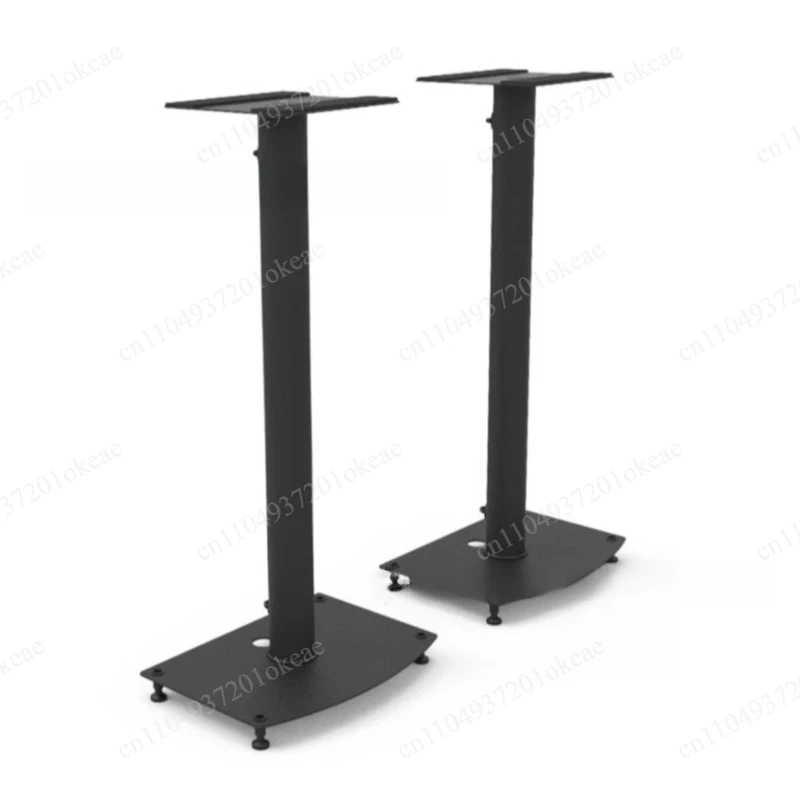 All-Metal Floor Speaker Stand with Sand-Fillable Column Shock-Absorbing Foot Pads Rotatable Top Plate and Non-Slip Mats