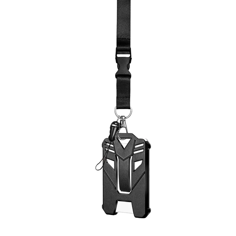 

Heavy Duty Badge Holder Adjustable Lanyard Black Color Credit Card Cover Belt Clip Retractable Badge Keychain Accessories