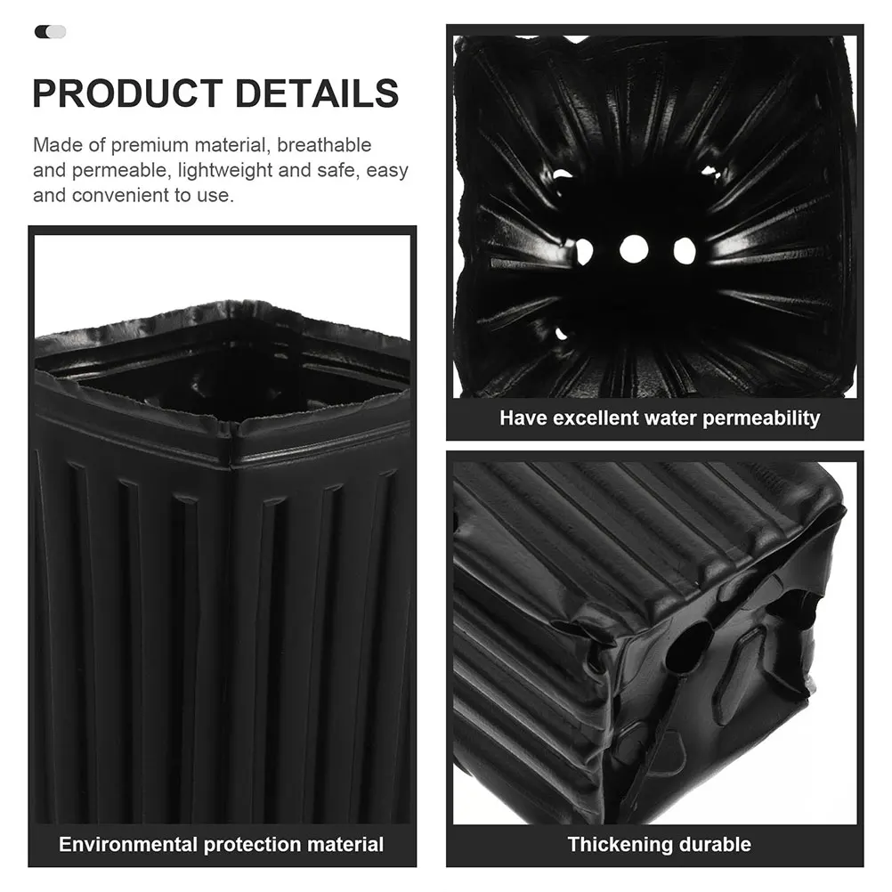 

60Pcs Plant Grow Cups Durable Thickened Plastic Tree Pots Nursery Containers for Vegetables Flowers Fruit Trees Outdoor
