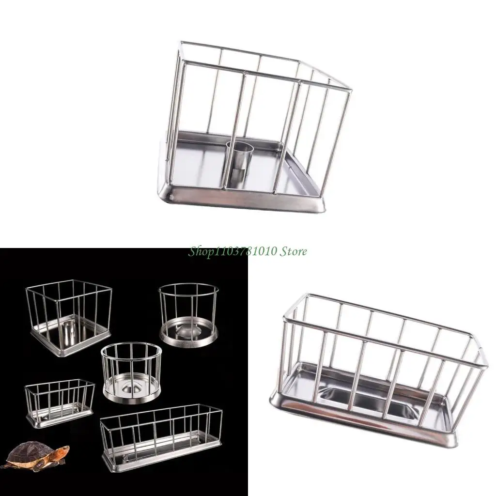 

Turtles Feeding Dish Terrapins Water Dish Stainless Steel Durability Reptiles Bowl for Safe Reptiles Handling