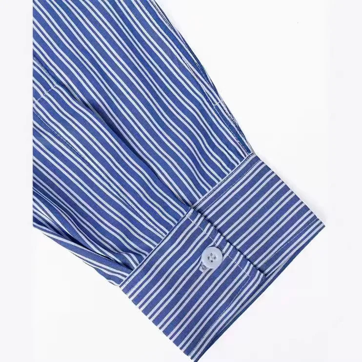 Retro Striped Long-sleeved Casual Shirt Men's Spring And Autumn Light And Slim-fitting Simple Versatile Shirt