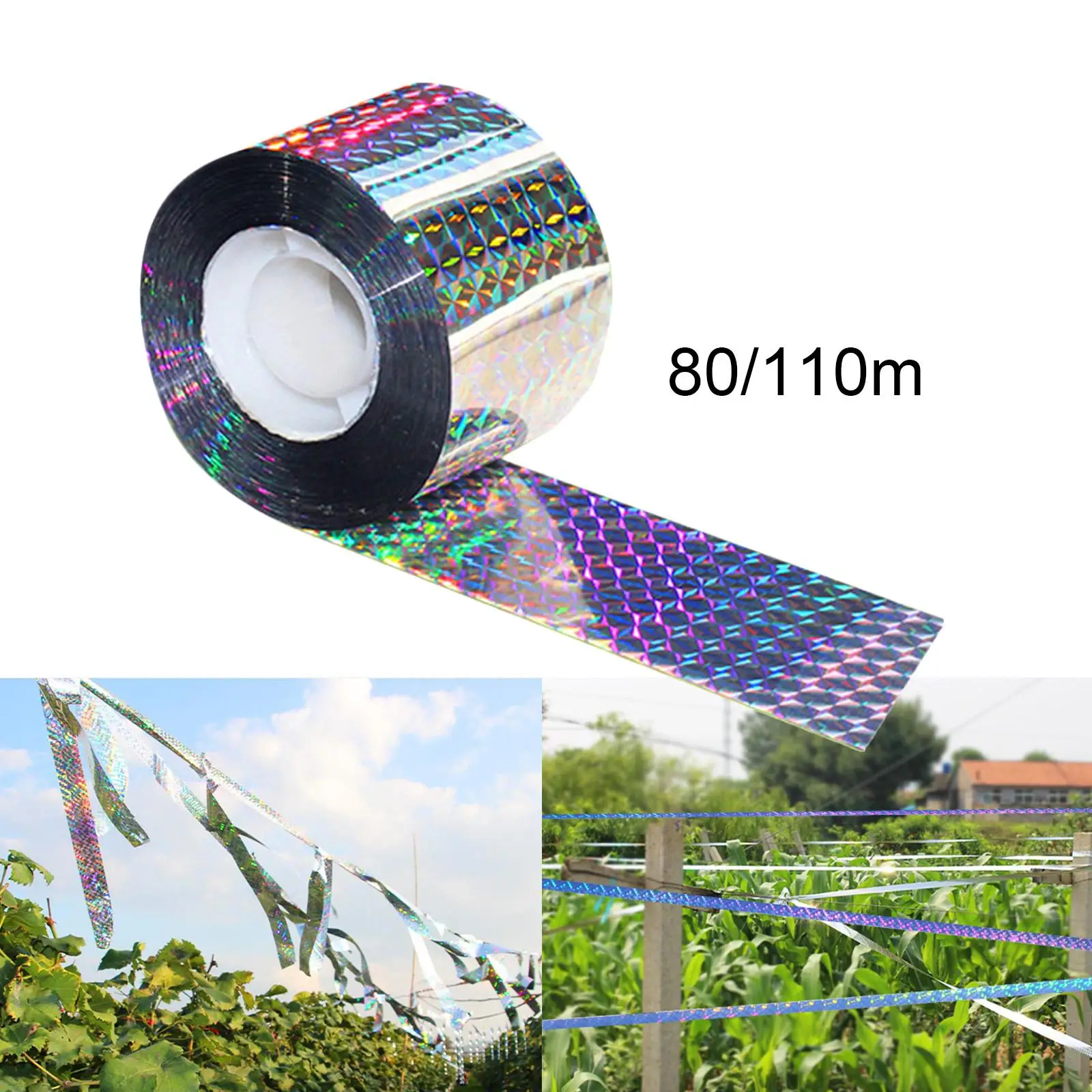 Bird Scare Ribbon Durable Double Sided Reflective Tape Waterproof PET Film for Vegetable Gardens