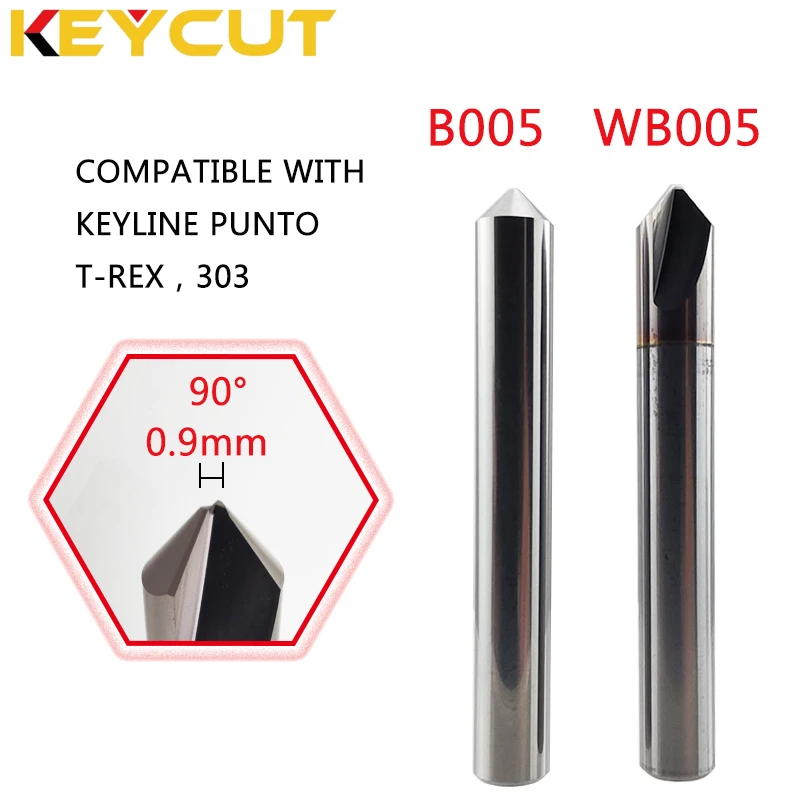 KEYLINE Milling Cutter HB005 Carbide D6 90° P-0.9 and Punto Tracer B005 Fits KEYLINE PUNTO T-REX 303 Aftermarket Locksmith Tools