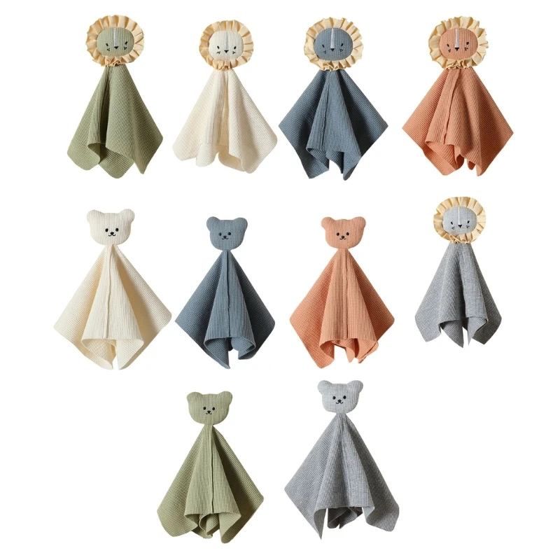 Animal dos desenhos animados Cotton Musselina Consolador Cobertor, Soft Newborn Sleeping Dolls, Kids Fashion Sleep Toy, Acalme Appease Towel Bibs