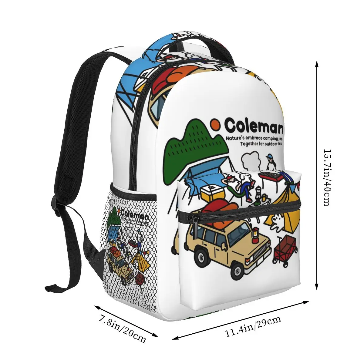 Korean High-end Brand Coleman Student Backpack School Bag Hiking Travel Daypack for Boys Girls Fashion Bookbag Shoulder Bags