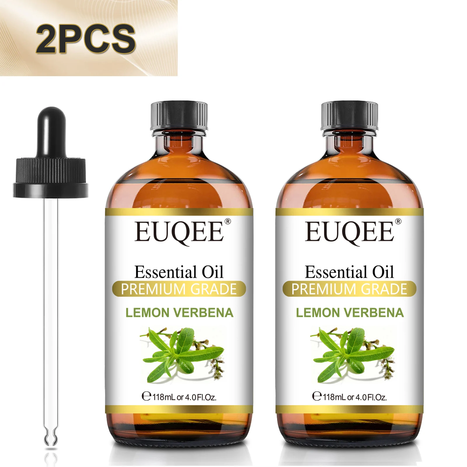 EUQEE 2 Bottles Plant Essential Oil For Diffuser Aromatherapy 118ml Myrrh Lemon Verbena Spikenard Palo Santo Rose Jasmine Essential Oil 2pcs/set
