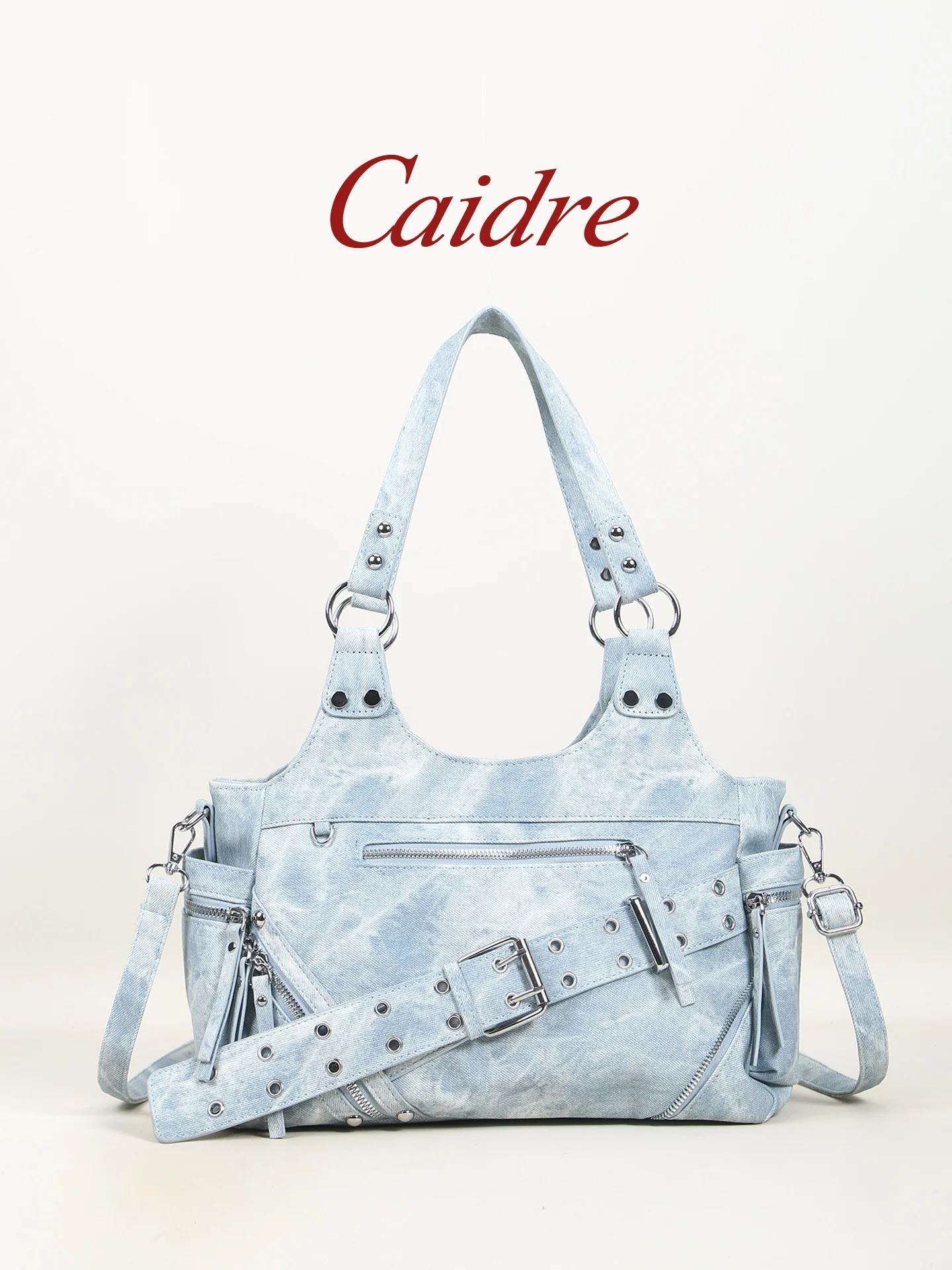 

Caidre Denim Commuter Tote Bag Women's Large Capacity Shoulder Crossbody Underarm Bag Soft Handle Korean Style Leisure Zipper...