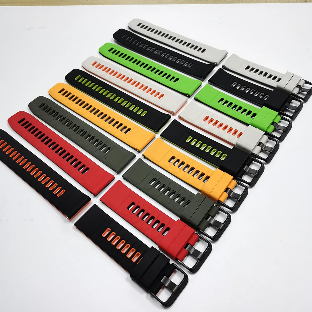 Sports Silicone Strap For Huami AMAZFIT BALANCE 2/GTR 4 3 Pro 2e 47mm Strap AMAZFIT BIP 6 5/Cheetah Pro Bracelet 22mm Wristbands
