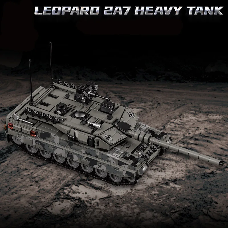 Military WW2 MOC Leopard 2A7 Army Main Battle Tank Soldiers Building Blocks Bricks M1 T90M Tank Set For Gifts