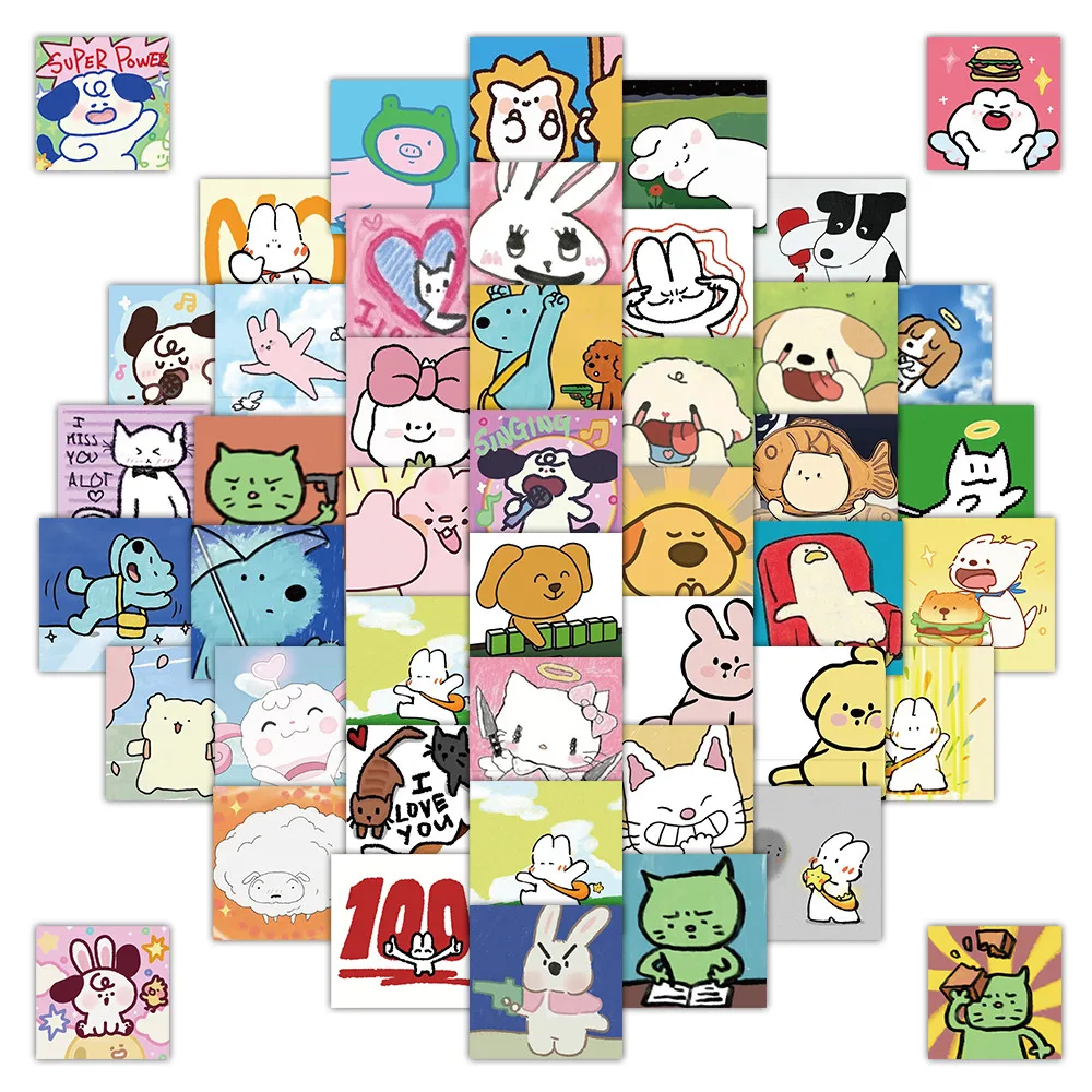 59 Pcs Cute Cartoon Animal Avatar Stickers - Adorable Decor for Phones, Backpacks, Journals & DIY Crafts Giajar Sticker Store
