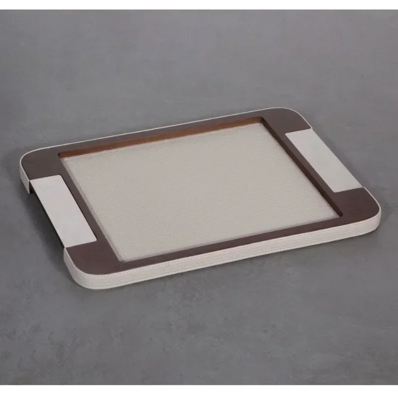 Rectangle creative simple light luxury retro wood aromatherapy tray jewelry tray home cloakroom storage tray ornament