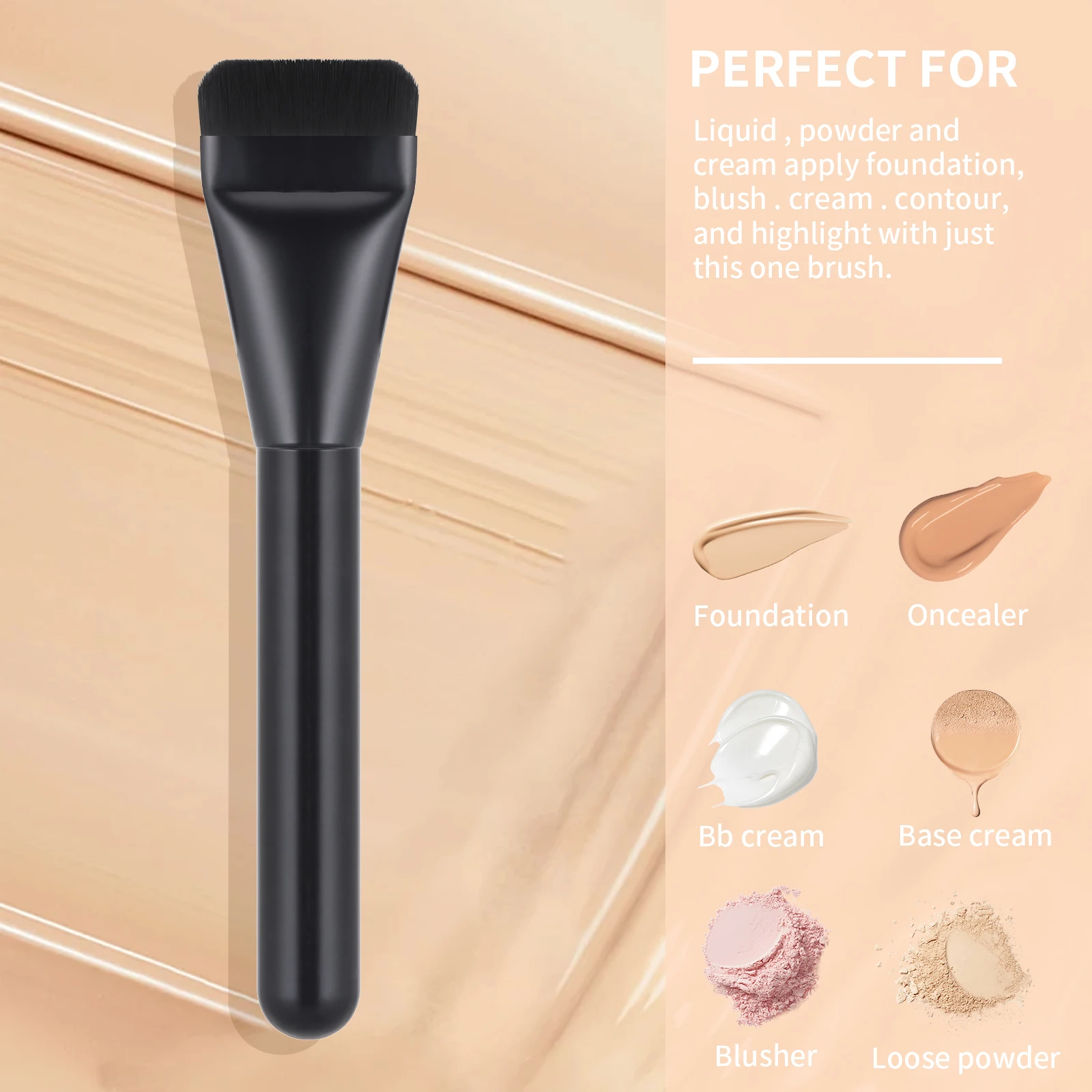 Brocha de maquillaje para base de línea recta, brocha de maquillaje de hoja plana, base líquida, máscara facial especial, brocha de belleza también