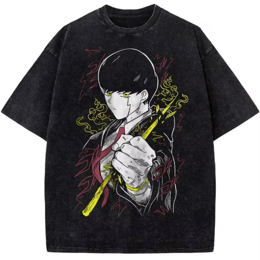 Mashle Magic and Muscles Mash Burnedead Anime Manga T-shirt Women Cotton Vintage Washed Graphic Print Short Sleeve Hip Hop Top