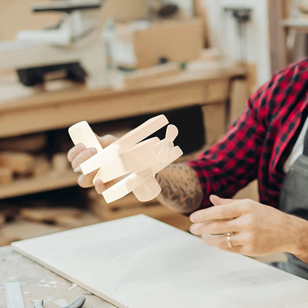 Grandi blocchi di legno intagliato (confezione da 10) 4x1x1 pollici progetto di tiglio non finito Kit artigianale Set di Hobby fai da te per principianti