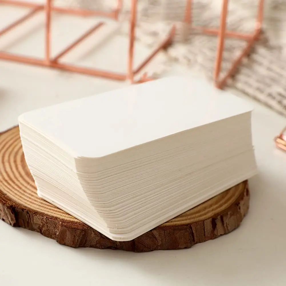 100pcs Blank Kraft Paper Cards, 3.54*2 Inch Blank Card Kraft Paper Note DIY Gift Card for Learning Memory