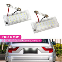2Pcs White CANbus LED Number License Plate Light Lamp 18 SMD 3528 For BMW E53 X5 1999-2003 E83 X3 03-10