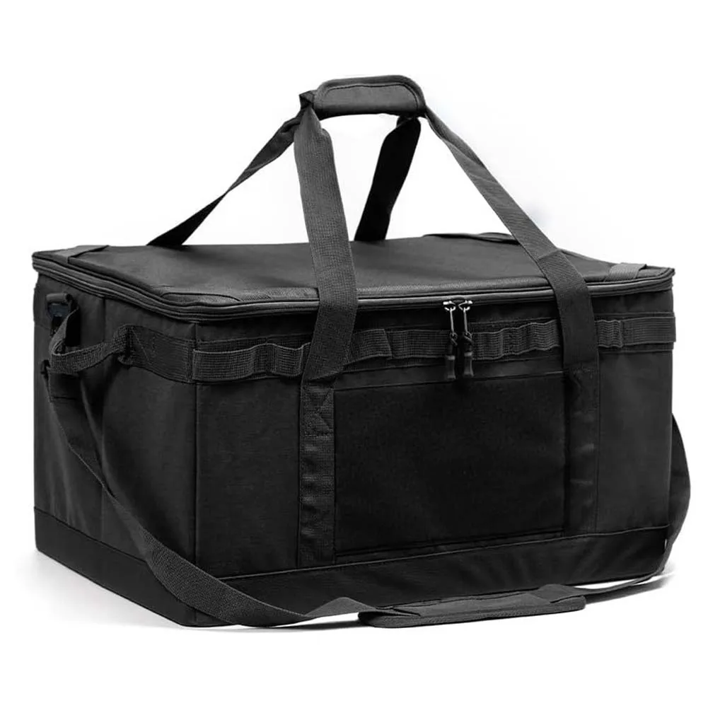 Black Tactical Camping Bag Spacious Outdoor Storage Storage Bag Cookware Bag Waterproof Detachable Compartments