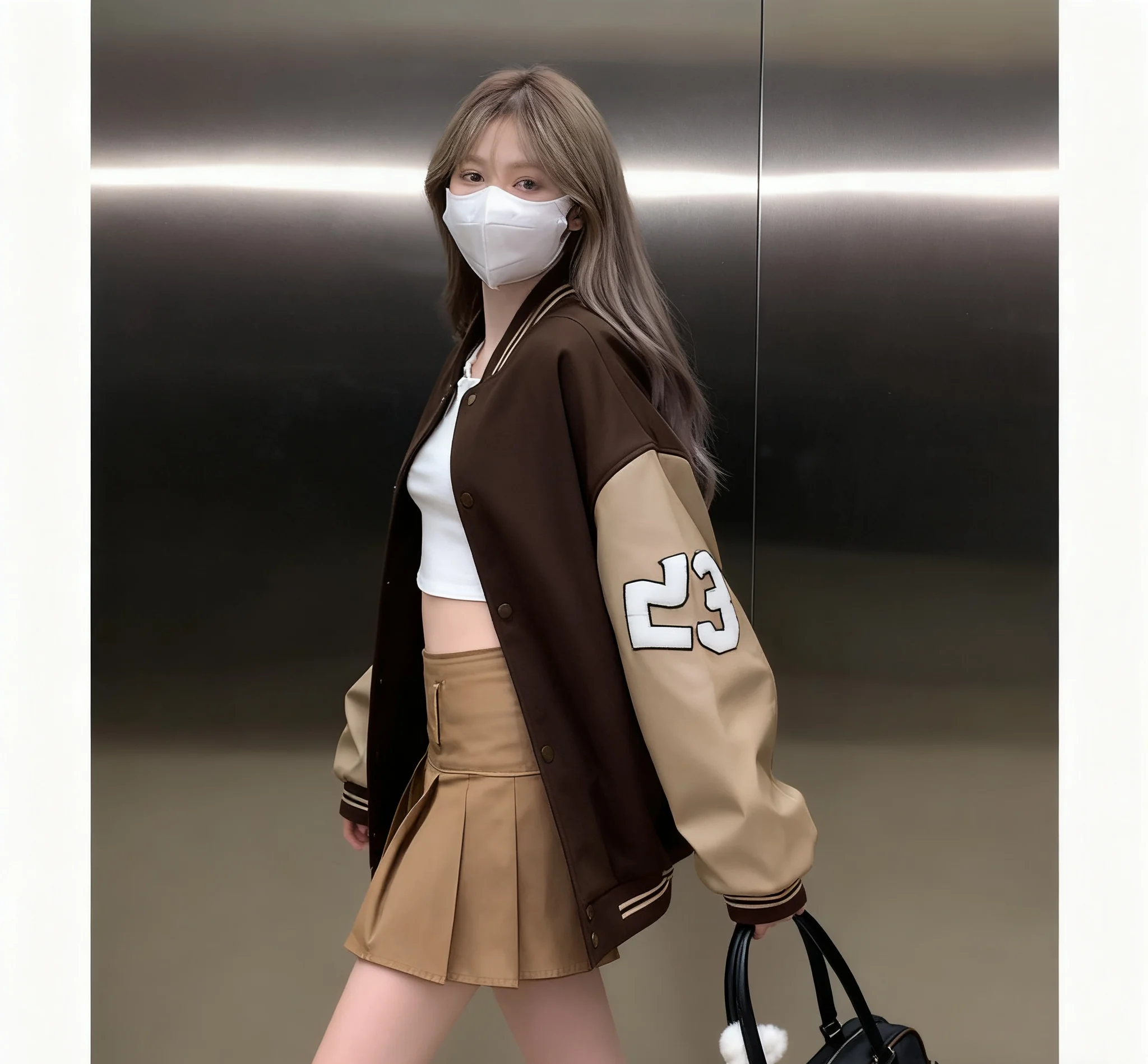 

Baseball Jackets In Pink With White Womens Summer Removable Canvas Lady Nightclub Elegant Glossy Beaded Zippers Element Wavy Y2K