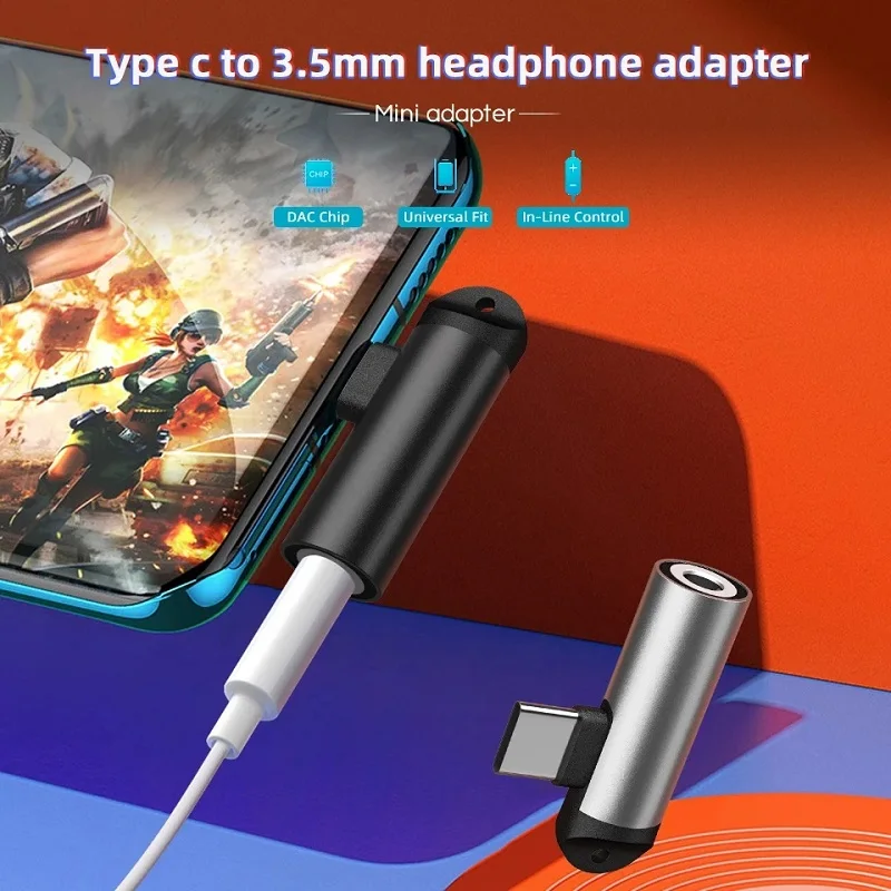 USB Type C To 3.5mm Aux Adapter L Type To 3.5 Jack DAC Chip HiFi Audio Convertor Earphone For Samsung S22 Ultra S20 Xiaomi Mi 10