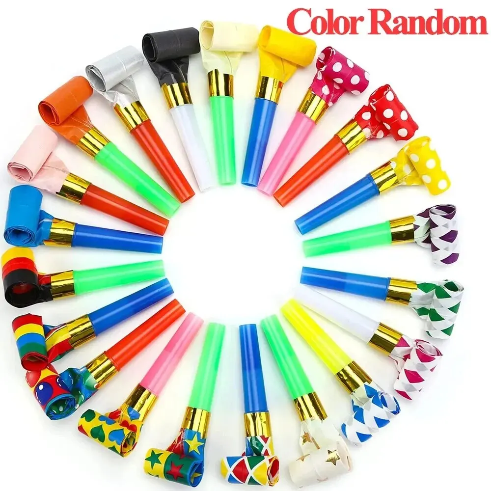 30PCS Colorful Whistles Toy Funny Toy Children Blowing Dragon Whistle Blow Roll Toys Baby Party Games Birthday Gifts Toddler Toy