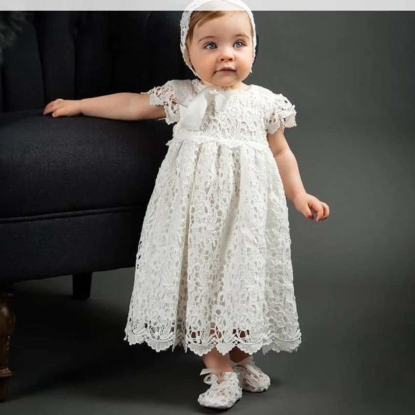 Robe en dentelle pour nouveau-né, robe de fête de mariage, robe de reconstitution historique, baptême, tout-petit, bébé fille, anniversaire, 1 an