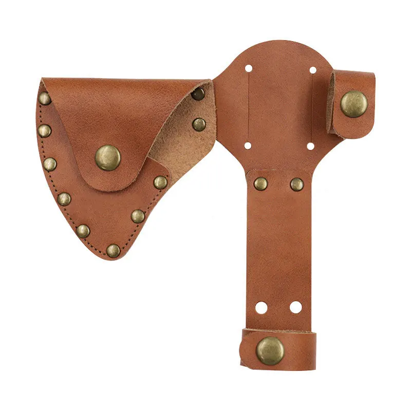 PU Leather Axe Holster Rivet Reinforcement Hatchet Sheath Easy to Carry Axe Head Blade Cover Axe Protetive Case Outdoor Tool