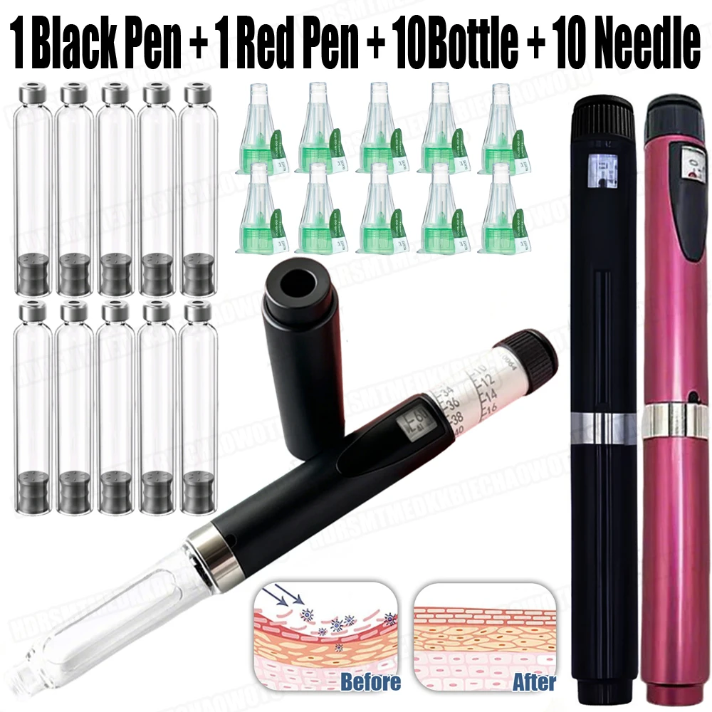 Multi-use Precise Dosing Injection Pen Reusable Insulin Pens Kit 3ml Cartridges Empty Cassette Bottle 4/5/6/8mm Pen Tip Sterile