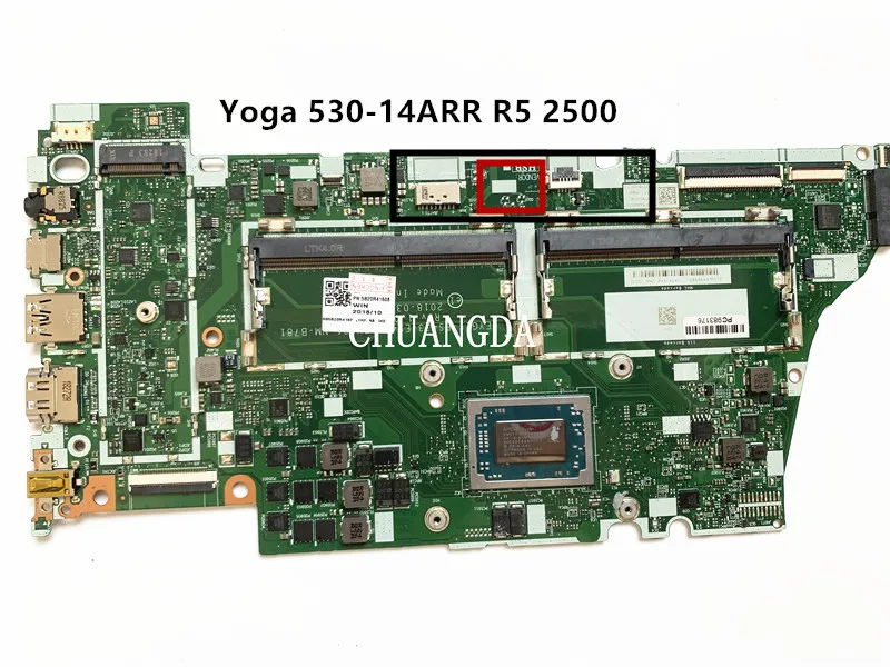 

For Lenovo Ideapad 530S-14ARR Laptop Motherboard NM-B781 Mainboard With Ryzen 5 R5-2500 CPU FRU: 5B20R47697 100%