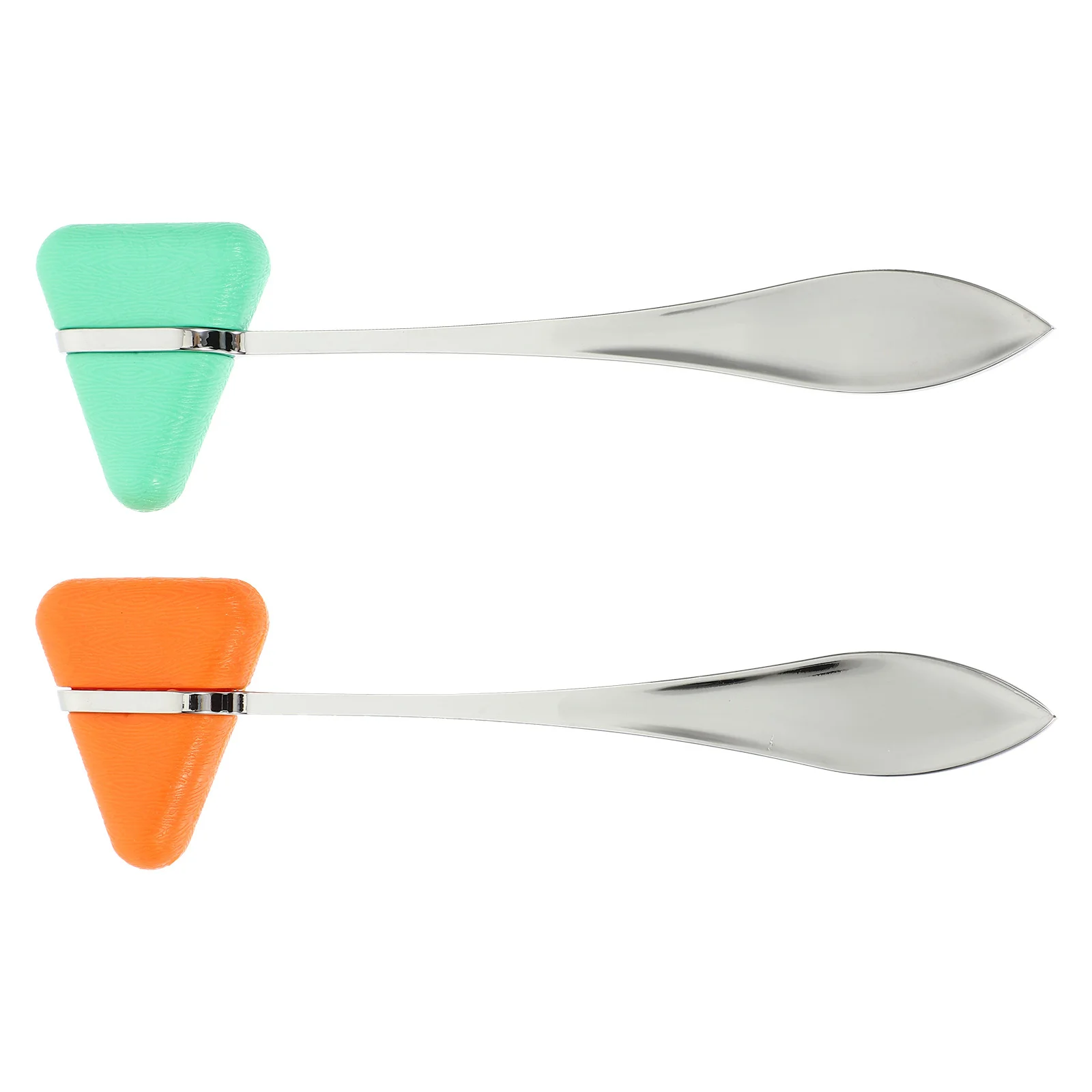 2pcs Neurological Reflex Hammer Zinc Alloy Triangle Shaped Plexor For Medical Testing Diagnostic Tool Percussion Hammer Student