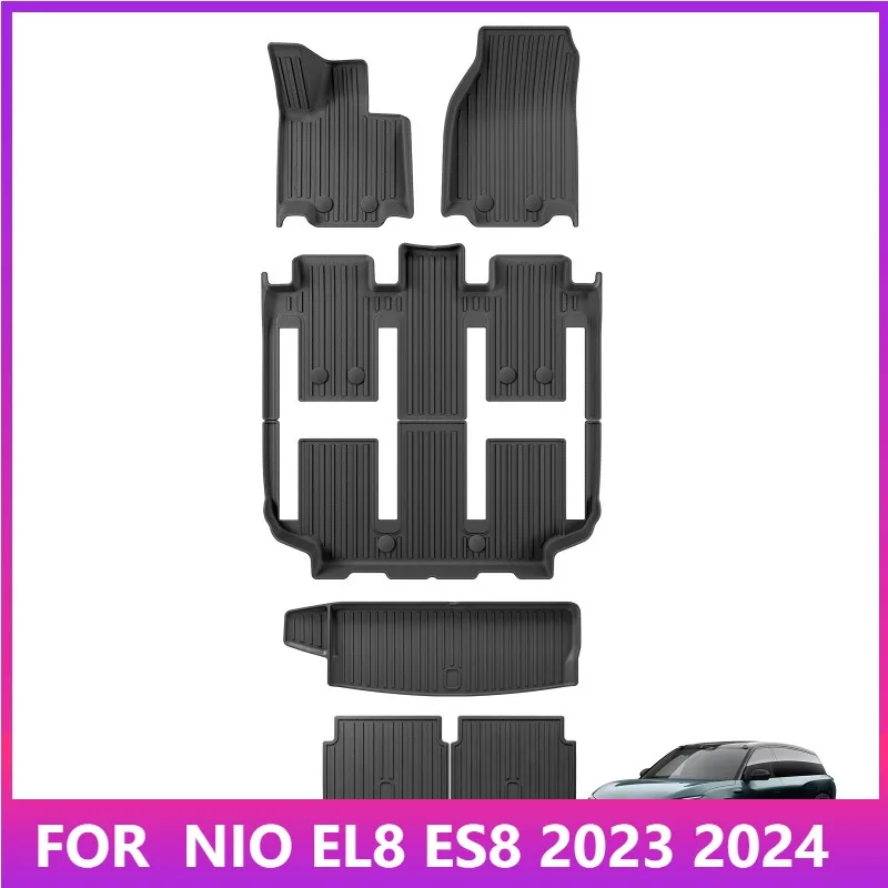 

Коврики для NIO EL8 ES8 без холодильника 2023 2024 TPE 3D Автомобильные коврики Коврик в багажник Аксессуары Коврик для ног Лоток без запаха Водонепроницаемый
